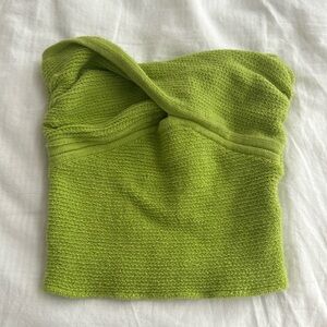 Green sweater tube top
